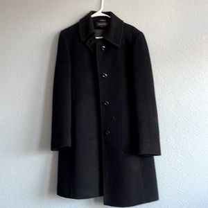 Black wool overcoat
